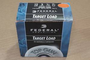 lot 330 image: 23 Federal Top Gun 12 Gauge 2-34 7-12 Shot Shotshells