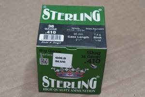 lot 344 image: 25 Sterling .410 Bore 2-12 Gold Slugs
