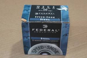 lot 368 image: 25 Federal Speed Shok 12 Gauge 3 4 Steel Shot Shotshells