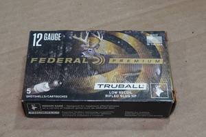 lot 393 image: 5 Federal Premium 12 Gauge 2-34 Rifled HP Slugs