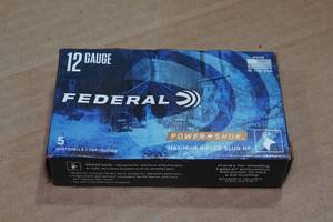 lot 395 image: 5 Federal Power Shok 12 Gauge 2-34 Rifled HP Slugs