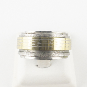 lot 121 image: Two-Tone Stainless Steel Spinning Ring . Size 9.5 - 9.75.