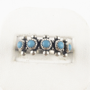 lot 124 image: Bell Turquoise Accented Sterling Silver Band. Size 7 - 7.25.