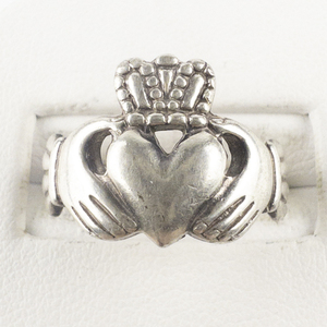 lot 127 image: Traditional Irish Claddagh Sterling Silver Ring. Size 5.5 - 5.75.