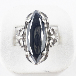 lot 152 image: Hematite Sterling Silver Statement Ring . Size 7 - 7.25.