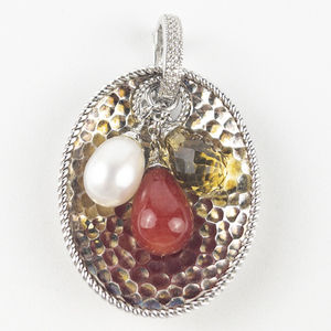 lot 82 image: Gem Exchange  Multi-Gemstone Drop sterling silver Enhancer.
