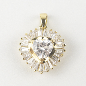 lot 103 image: Amsterdam Diamond (ADI)  Cubic Zirconia Vermeil pendant (no chain).