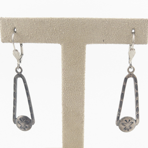 lot 188 image: Stamped Sterling Silver Lever Back Pierced Dangle Earrings .
