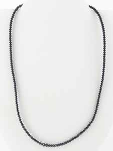 lot 324 image: Old Cut Rondelle Jet Sterling Silver Bead Necklace.