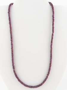 lot 325 image: Faceted Ruby Bead Necklace.
