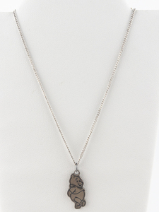 lot 330 image: Disney  Winnie The Pooh Silhouette Sterling Silver Pendant Necklace .