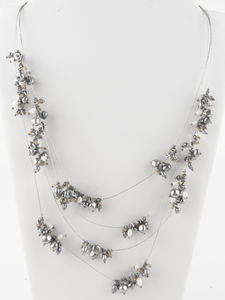 lot 331 image: Coldwater Creek  Silver Tone Base Metal Multi-Strand Bead Necklace.