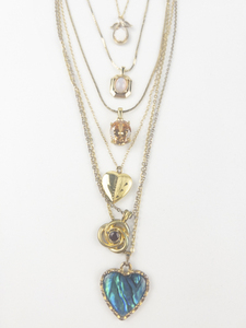 lot 338 image: Group of 6  Gold Tone Base Metal Pendant Necklace . All Wearable & In Good Condition