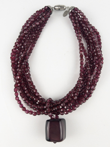lot 203 image: Sent Murano  1990S  Murano Glass Base Metal Pendant Necklace .