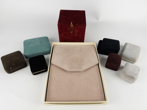 lot 51 image: Group of 10 Velvet Jewelry BoxesCases