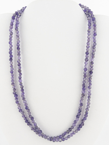 lot 25 image: Gem Treasures  Amethyst Faceted Gemstone Sterling Silver Double-Strand Bead Necklace.