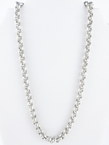 lot 317 image: Quality Gold  MenS Sterling Silver Chain Necklace.