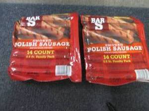 lot 242 image: DD 2- 40 oz FROZEN Bar S Smoked Pol...