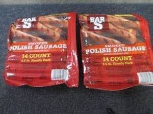 lot 244 image: DD 2- 40 oz FROZEN Bar S Smoked Pol...