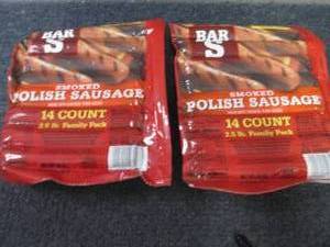 lot 248 image: DD 2- 40 oz FROZEN Bar S Smoked Pol...
