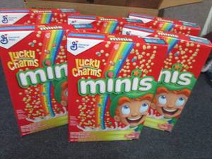lot 269 image: 6- 10.5 oz Lucky Charms Minis...