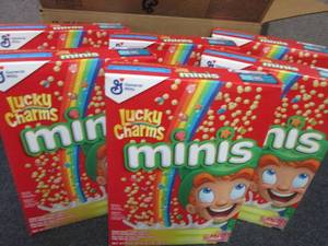 lot 270 image: 6- 10.5 oz Lucky Charms Minis...
