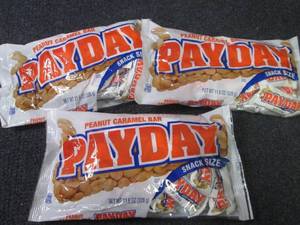 lot 343 image: 3- 11.6 oz PayDay Snack Size...