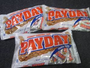 lot 345 image: 3- 11.6 oz PayDay Snack Size...