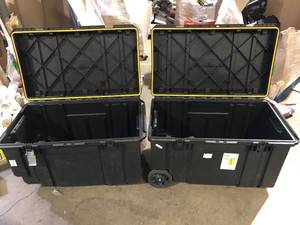 lot 31 image: Lot of  DEWALT Tough Chest 38 in. W 63 Gal. Polypropylene Rolling Tool Box Customer Returns See Pictures
