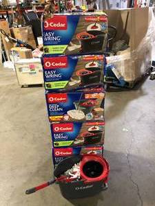lot 35 image: Lot of O-Cedar EasyWring Microfiber Spin Mop with Bucket System Customer Returns See Pictures