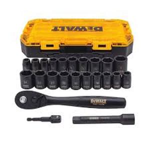 lot 29 image: DEWALT 12 in. Drive Metric Socket Set with Ratchet (23-Piece) Customer Returns See Pictures