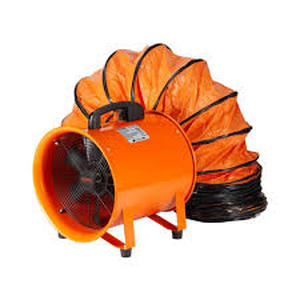 lot 34 image: VEVOR Portable Ventilator 10 in. Heavy Duty Blower Fan with 33 ft. Duct Hose 350W Industrial Utility Blower 1948CFM, Orange  Customer Returns See Pictures