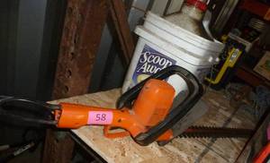 lot 58 image: Two hedge trimmers, gas Ryobi and an electric