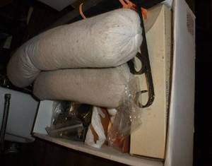 lot 71 image: cd organizer, tote full of jackets and more, box of misc, kids toys and books