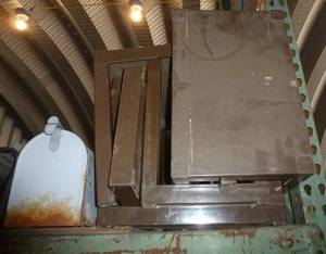 lot 91 image: 4 plastic tablesplant stands, mailbox and newspaper box