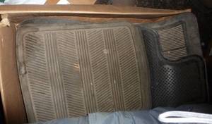 lot 100 image: 4 boxes of car mats, electrical boxes, construction hardware, file folders