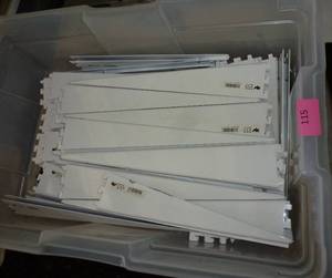 lot 115 image: Tote of new 14.5 inch shelf support brackets