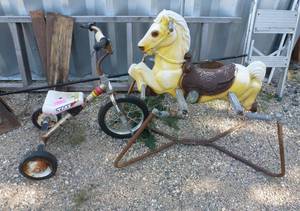 lot 191 image: kids trike and jumpy horse