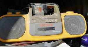 lot 228 image: Misc group - sony radio, used Sharp carousel microwave, pails