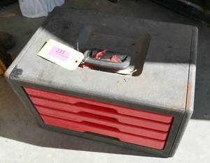 lot 233 image: 4 drawer cabinet with different size sockets in each drawer and nut drivers