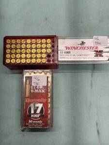 lot 46 image: 17 HMR Ammo Winchester and Hornady