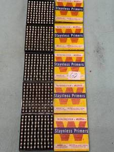 lot 62 image: 500 LARGE RIFLE PRIMERS Winchester Staynless primers 5 boxes