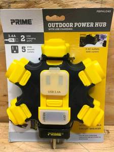 lot 29 image: Prime Outdoor Power Hub with USB Charging (Model PBP-HU345)