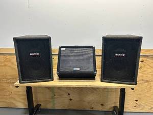 lot 62 image: SONIC Lot of 2- Passive PA Speakers with YORKVILLE Y112M Passive SpeakerMonitor