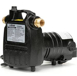 lot 73 image: Star CS511 12 HP Cast Iron Portable Utility Transfer Pump with Hose Connectors, Strainer & Brushes (25 GPM) Great for Lawn Sprinkling, Garden Watering, Power Washing & Transferring Water Black