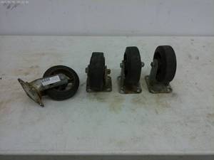 lot 47 image: Set of 4 Heavy-Duty Swivel Casters with Mounting Plates