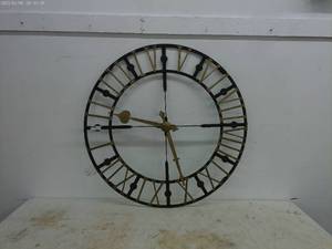 lot 51 image: Large Vintage Style Metal Wall Clock