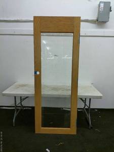 lot 103 image: Wooden Door with Glass Panel Insert