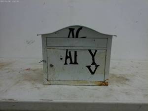 lot 117 image: Vintage Wall-Mounted Mailbox with Initials