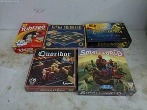 lot 150 image: Board Game Lot Featuring Yahtzee, Kings Cribbage, and More